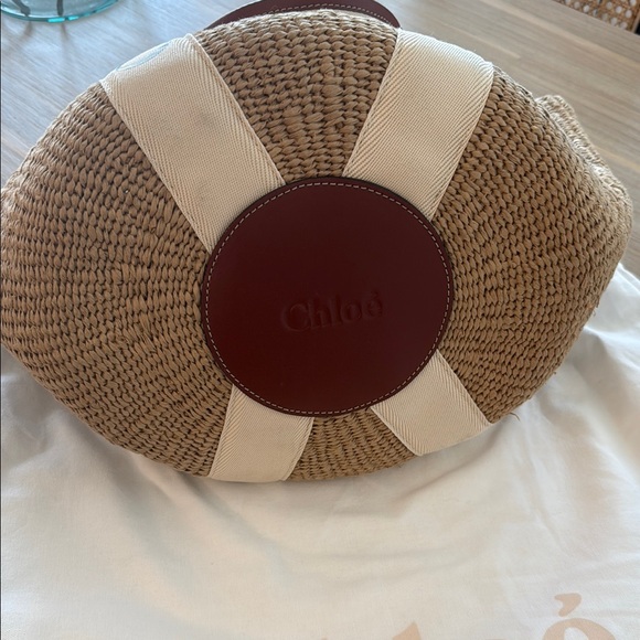 Chloe Tan Woven Tote Bag - Picture 4 of 4